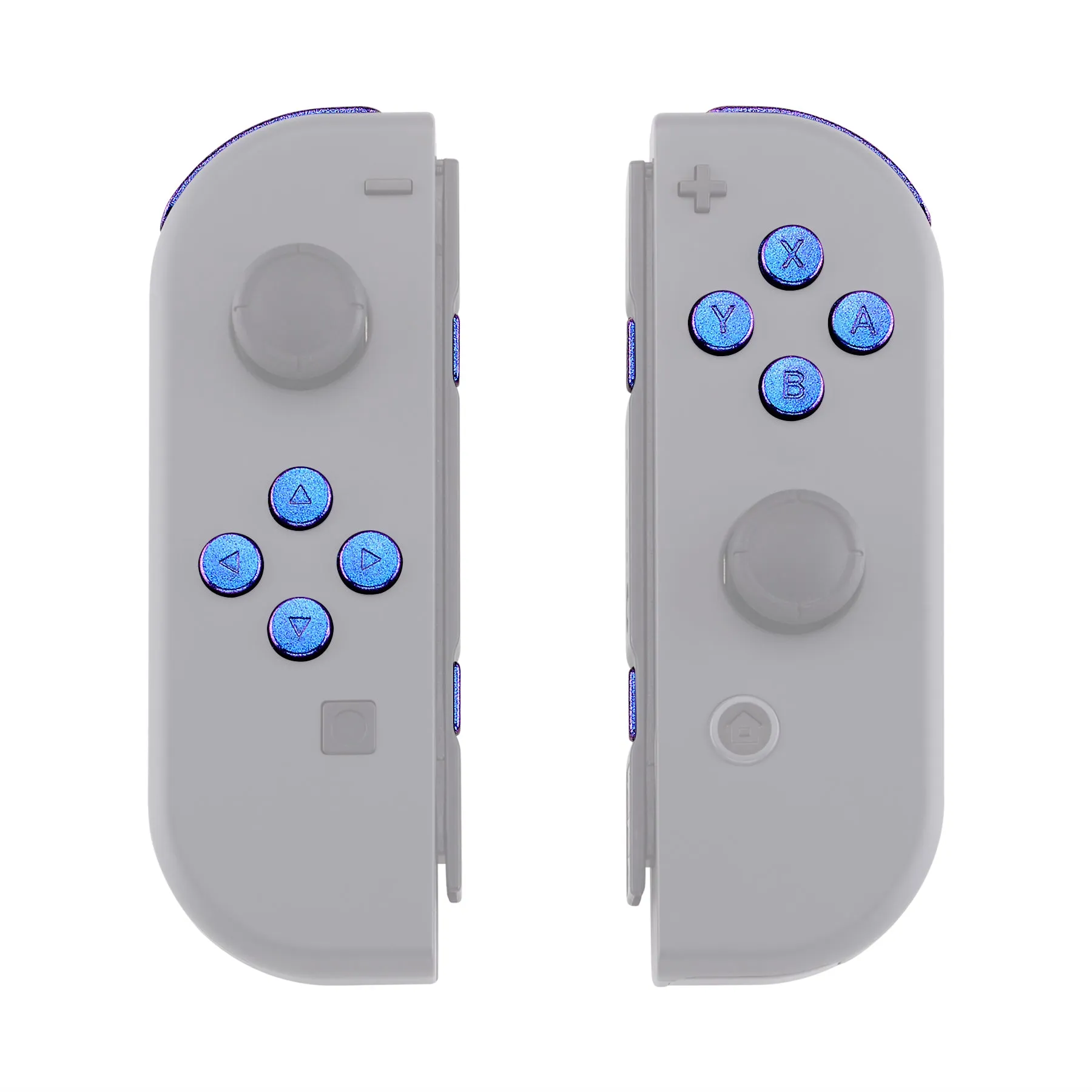 eXtremeRate Purple Blue Chameleon Replacement ABXY Direction Keys SR SL L R ZR ZL Trigger Buttons Springs, Full Set Buttons Repair Kits with Tools for NS Switch JoyCon & OLED JoyCon - JoyCon Shell NOT Included - AJ201