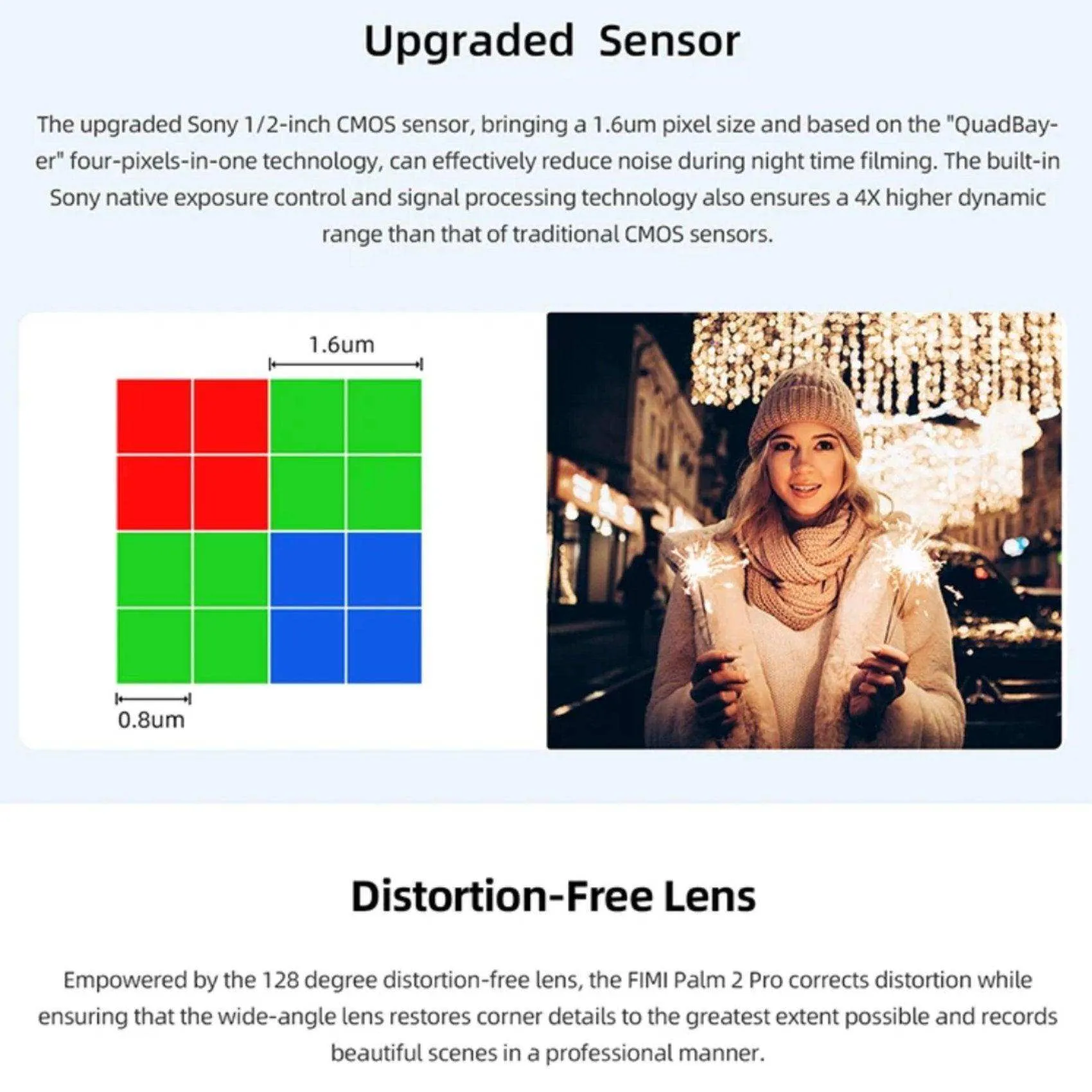 FIMI Palm 2 Pro (Upgraded) 3-axis Handheld Stabilized Gimbal Pocket Camera 1/2 Inch, Sensor 4K 30fps 160 Minute Mechanical Stabilization 128GB SD Sold by TUTT