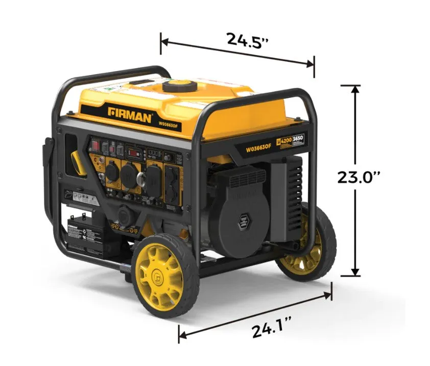 Firman W03663OF Generator 3650W/4200W 50 Amp Electric Start With CO Alert New
