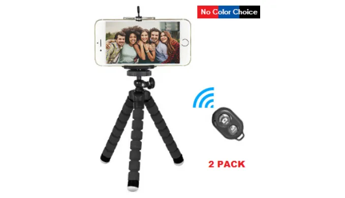 Flexible Selfie Tripod Kit   Bluetooth Pic Button - Ships Next Day!