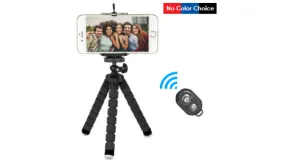 Flexible Selfie Tripod Kit   Bluetooth Pic Button - Ships Next Day!
