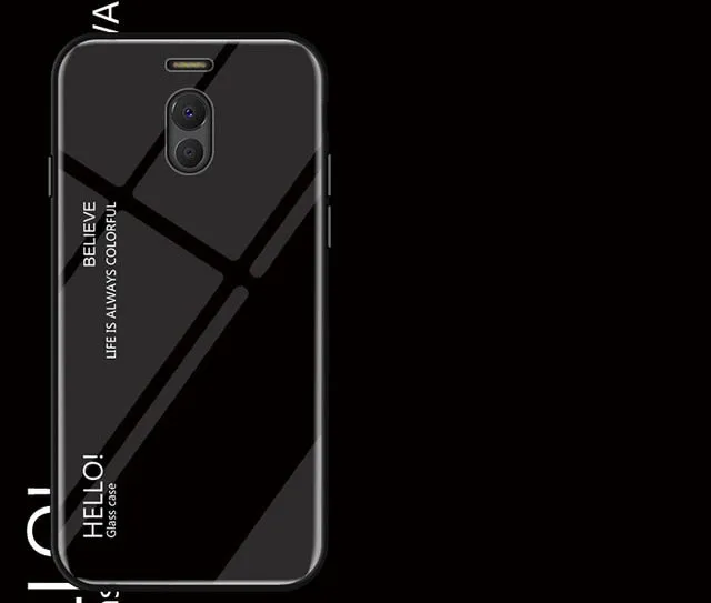 Fo Meizu M6 Note Case Luxury Hard Tempered Glass Fashion Gradient Protective Back Cover case For Meizu Note 6 full cover shell