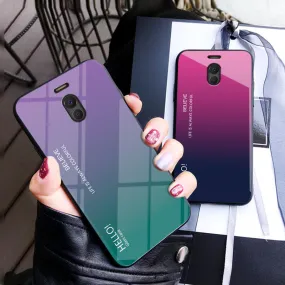 Fo Meizu M6 Note Case Luxury Hard Tempered Glass Fashion Gradient Protective Back Cover case For Meizu Note 6 full cover shell
