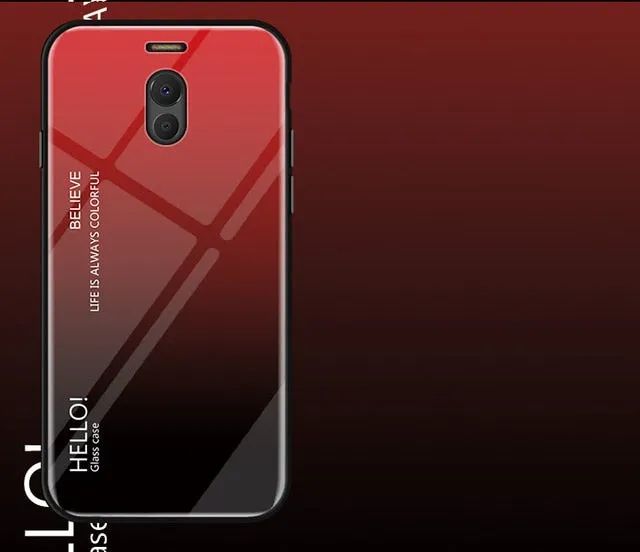 Fo Meizu M6 Note Case Luxury Hard Tempered Glass Fashion Gradient Protective Back Cover case For Meizu Note 6 full cover shell