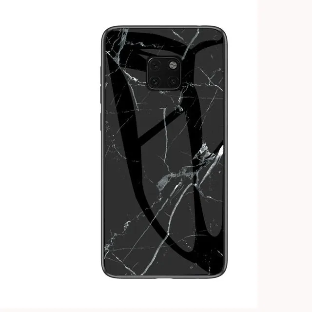 For Huawei Mate 20 Pro Case Luxury Marble Grain Hard Tempered Glass Protective Back Cover Case for huawei mate 20 20pro mate20