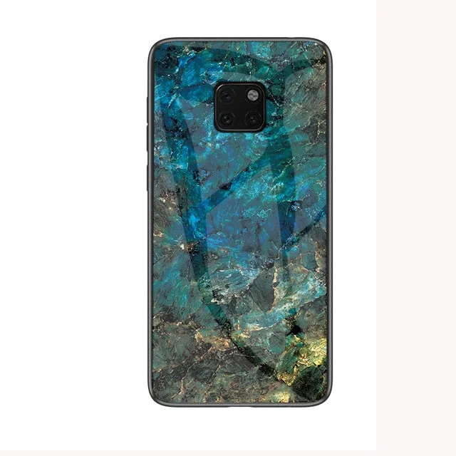 For Huawei Mate 20 Pro Case Luxury Marble Grain Hard Tempered Glass Protective Back Cover Case for huawei mate 20 20pro mate20