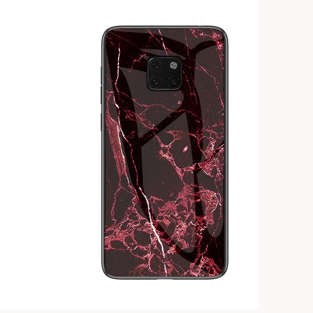 For Huawei Mate 20 Pro Case Luxury Marble Grain Hard Tempered Glass Protective Back Cover Case for huawei mate 20 20pro mate20