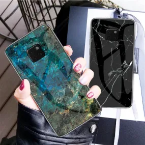 For Huawei Mate 20 Pro Case Luxury Marble Grain Hard Tempered Glass Protective Back Cover Case for huawei mate 20 20pro mate20