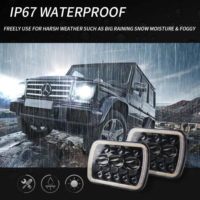 For Jeep Wrangler 500 W 30000LM 7 inch LED Headlights 5X7/7X6 Led