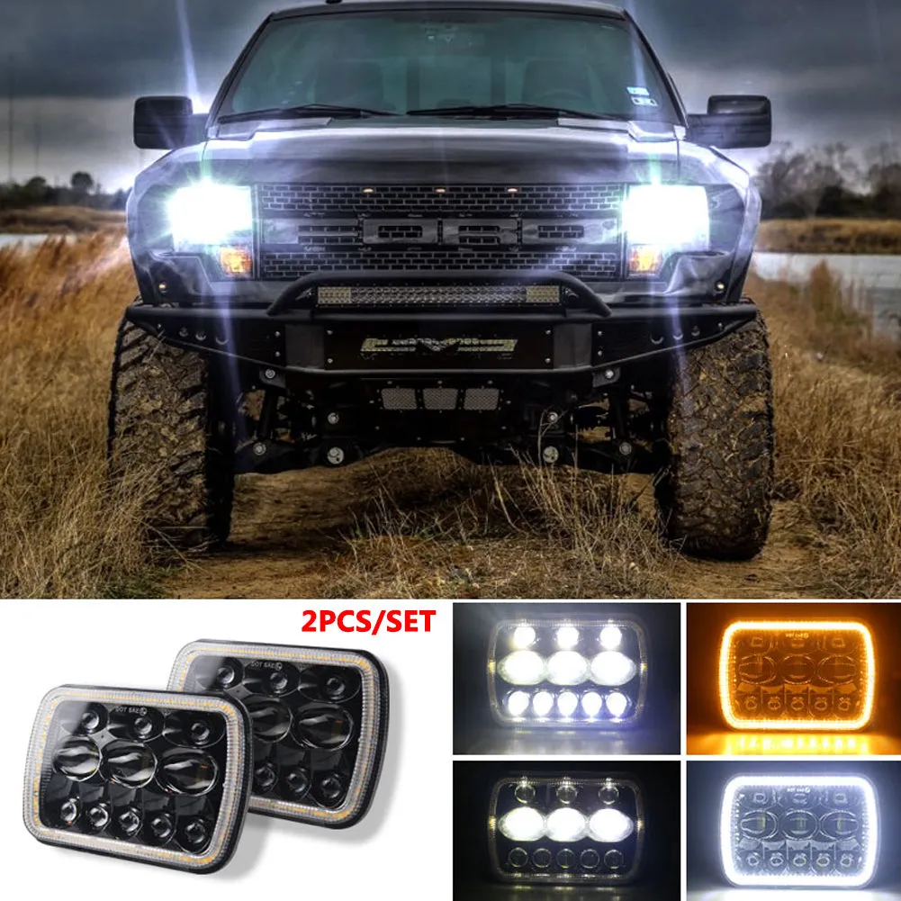 For Jeep Wrangler 500 W 30000LM 7 inch LED Headlights 5X7/7X6 Led