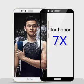 full cover Screen Protector Toughened Glass For Huawei honor 7x 9H Tempered glass For honor 7 X screen protective 7x black white