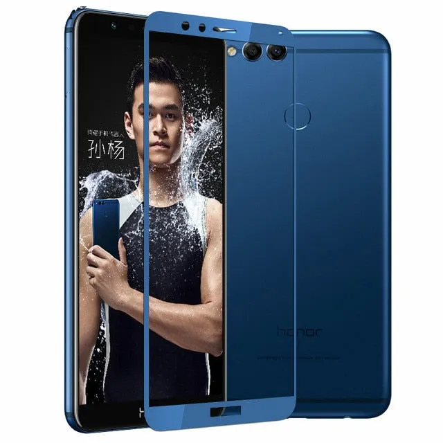 full cover Screen Protector Toughened Glass For Huawei honor 7x 9H Tempered glass For honor 7 X screen protective 7x black white