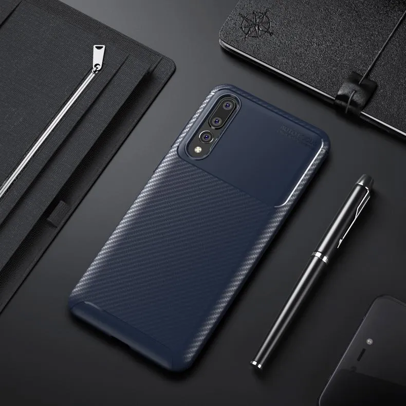 Galaxy S10 Plus Frosted Carbon Fiber Shockproof Soft Case