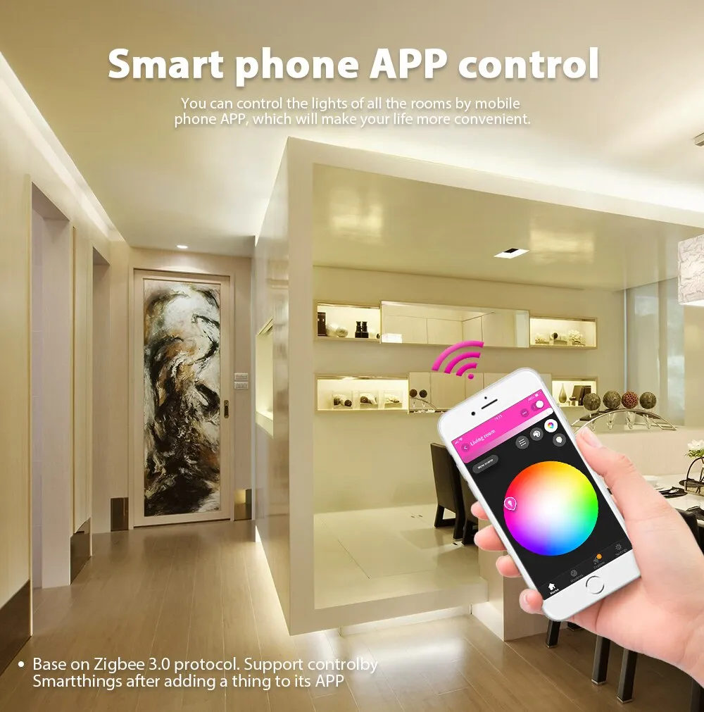 GLEDOPTO zigbee  controller mini smart TV LED strip light kit 5V usb rgb cct computer LED strip light work with zigbee hub echo