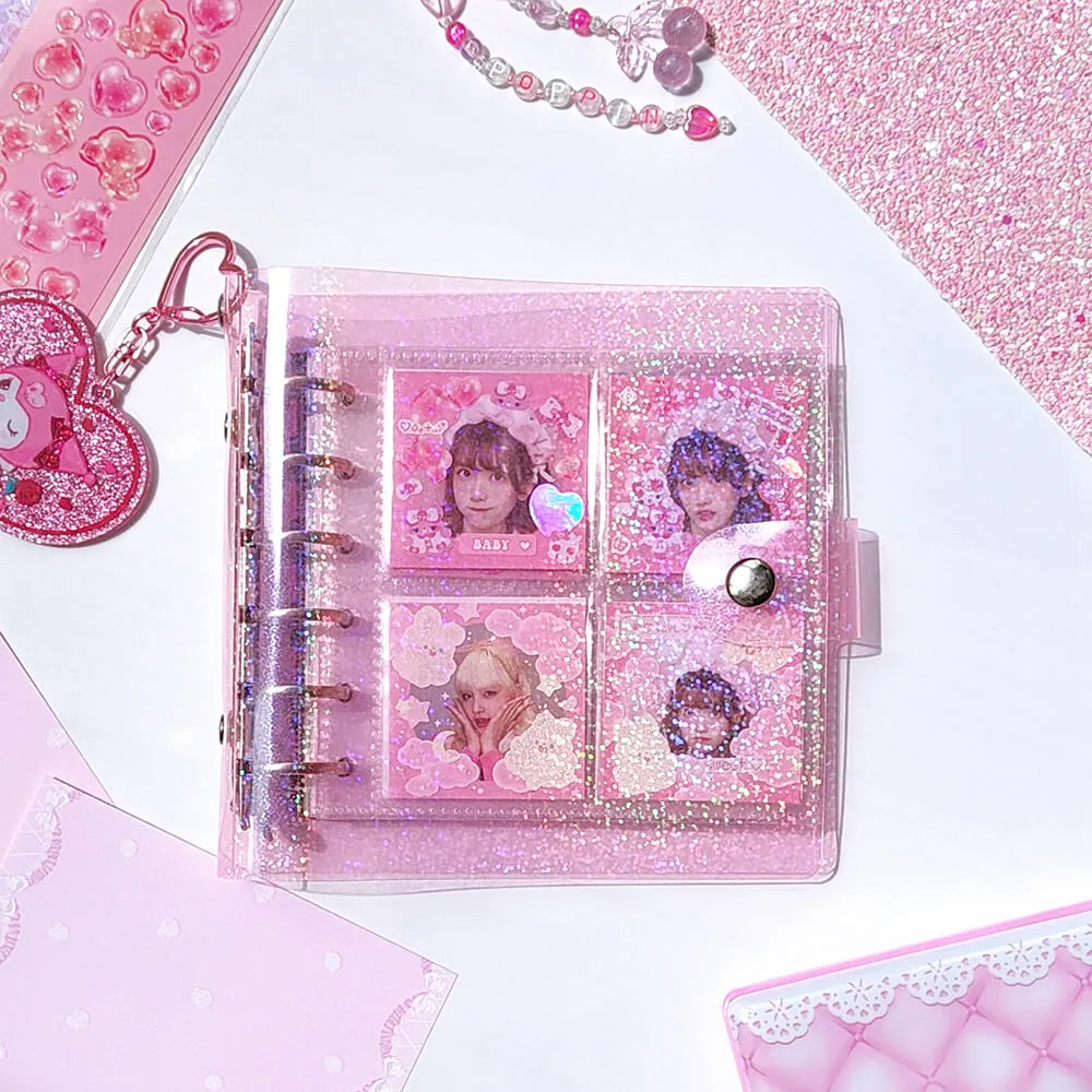 Glitter K-Pop 6-Ring Binder Scrapbook Album Pink