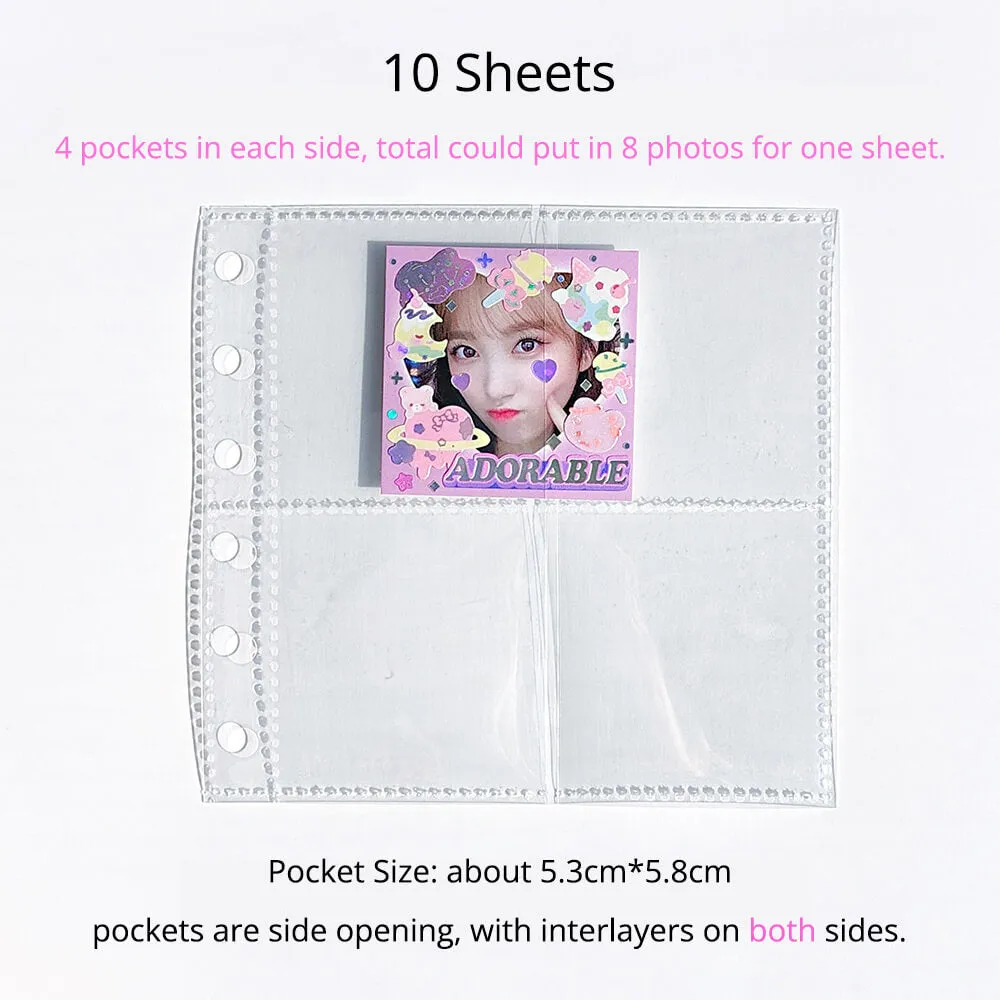 Glitter K-Pop 6-Ring Binder Scrapbook Album Pink