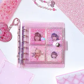 Glitter K-Pop 6-Ring Binder Scrapbook Album Pink