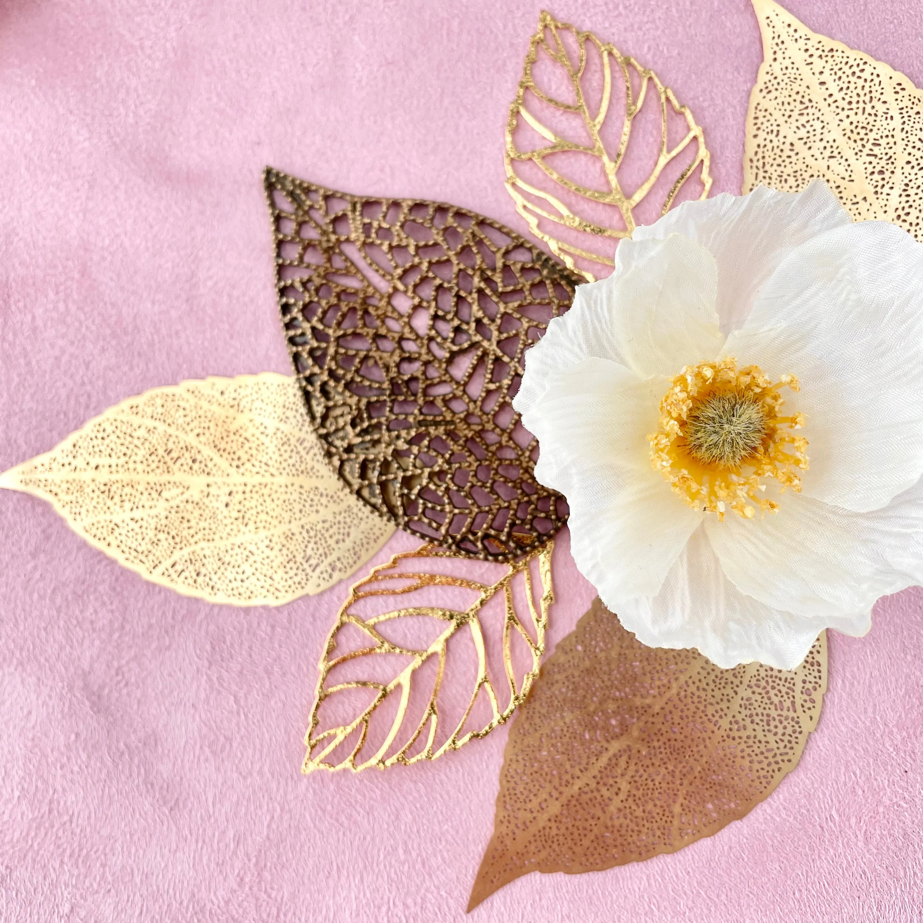 Golden Styling Leaves Flat Lay Props ~ MUST HAVE