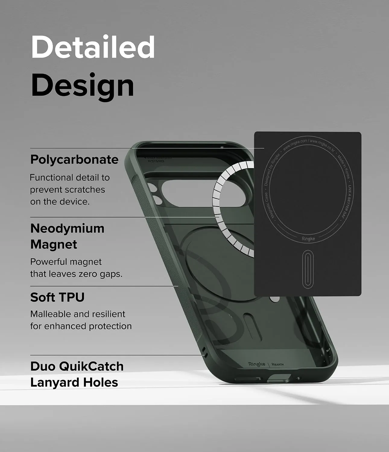Google Pixel 9 Pro Back Cover Case | Onyx Magnetic - Dark Green