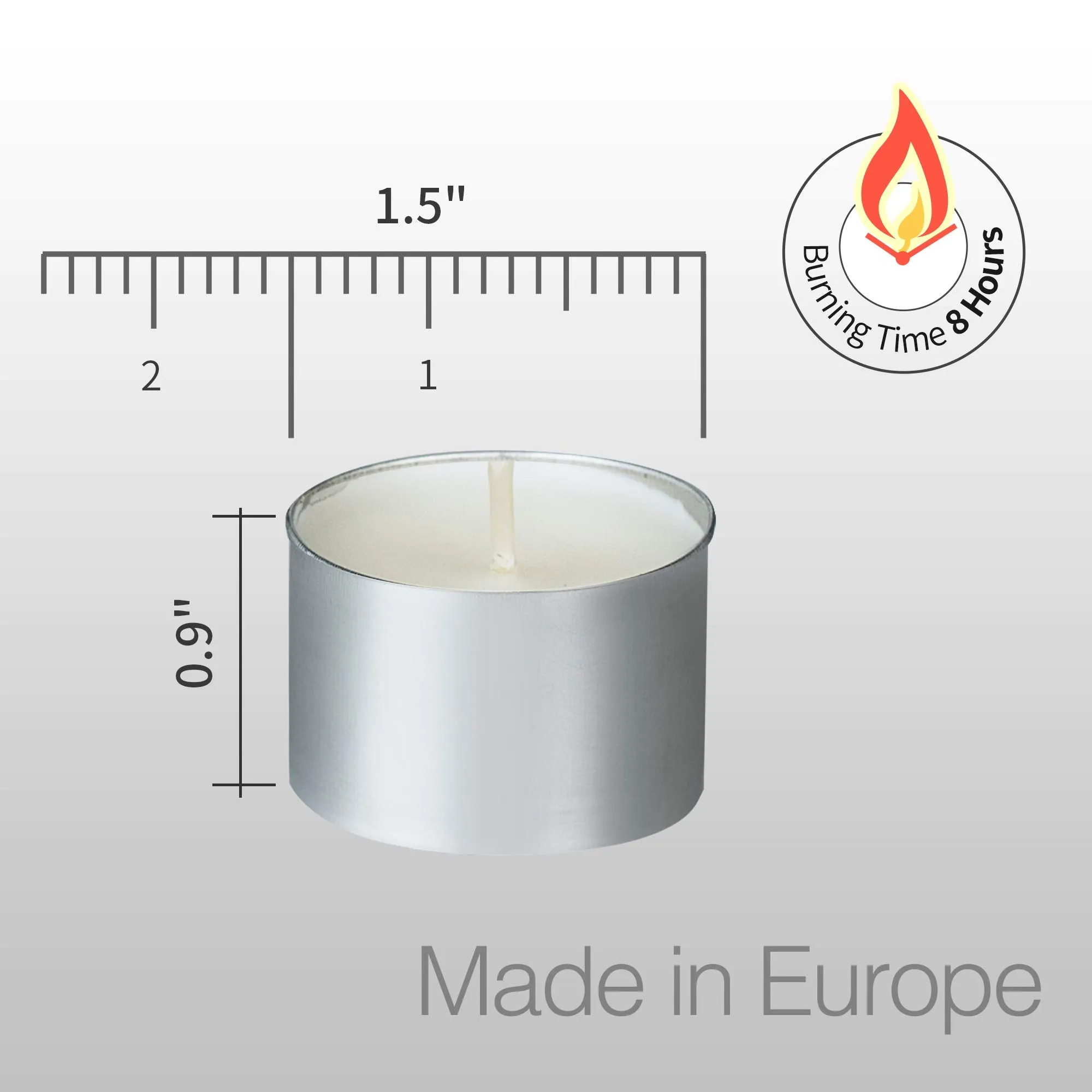 Home Lights Wax Tealight Candles - 8 Hour Long Time Burning, Giant 100,200,300 Packs -White Smokeless European Tea Light Unscented Candles For Shabbat, Weddings, Christmas,Home Decorative -100 Pack