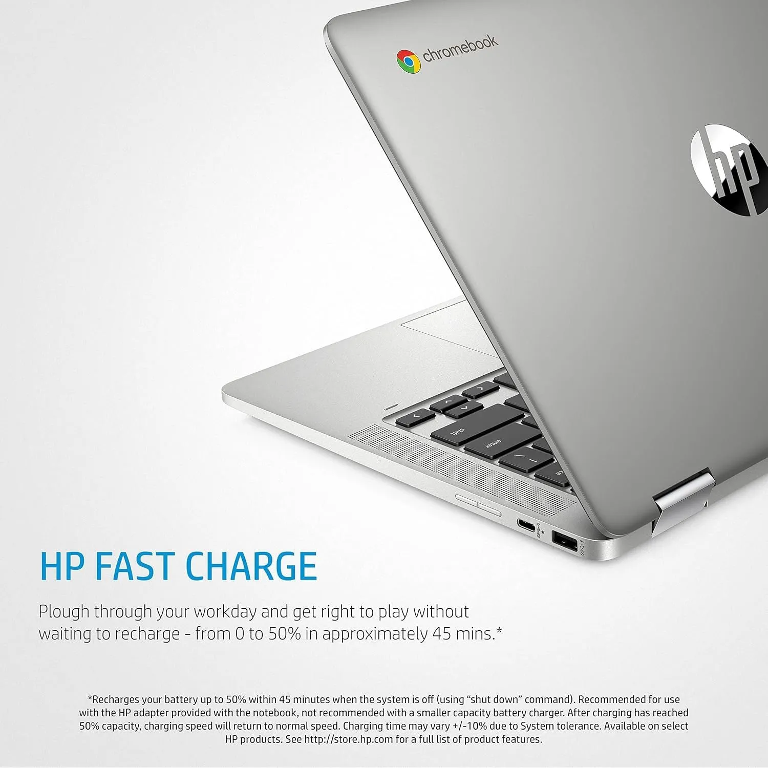HP Chromebook 14" Laptop PC 14a-ca0005sa, Touch Screen, Intel Celeron, 4GB RAM, 64GB SSD -  Mineral silver