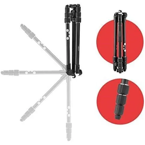 JOBY RangePod, Aluminium Traveller Camera/SmartphoneTripod with Ball Head, Universal Smartphone Clamp and Carrying Bag, for CSC,DSLR, Mirrorless, Mobile Phones, Black for Photo,Video, Vlogging