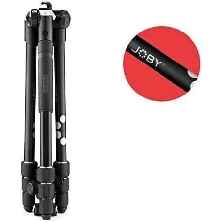 JOBY RangePod, Aluminium Traveller Camera/SmartphoneTripod with Ball Head, Universal Smartphone Clamp and Carrying Bag, for CSC,DSLR, Mirrorless, Mobile Phones, Black for Photo,Video, Vlogging