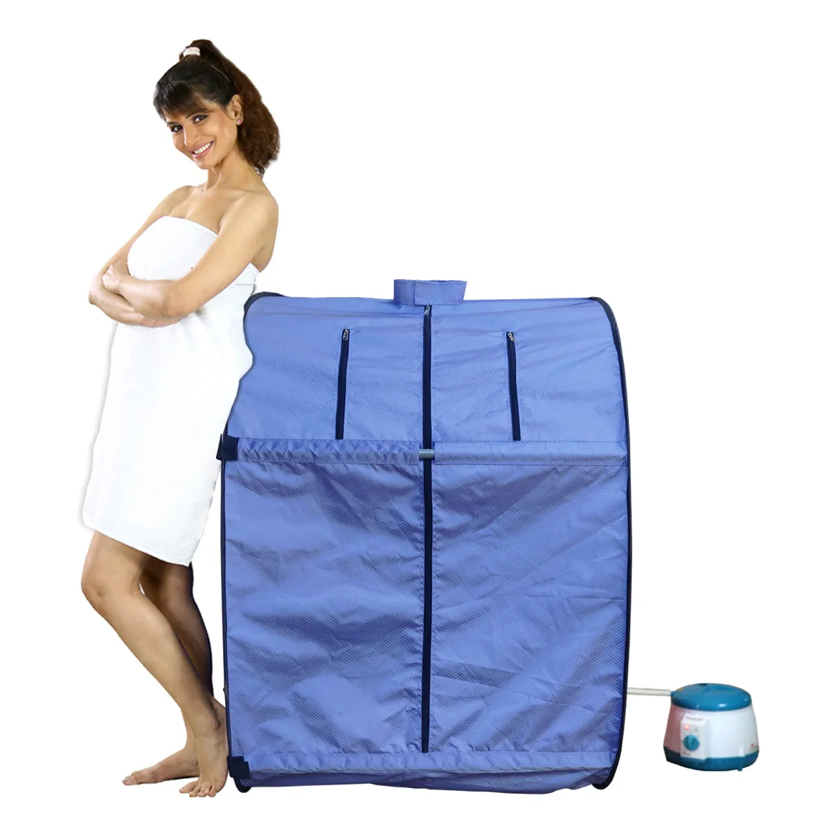 Kawachi Portable Steam Sauna Bath for Health and Beauty Spa at Home Light Violet