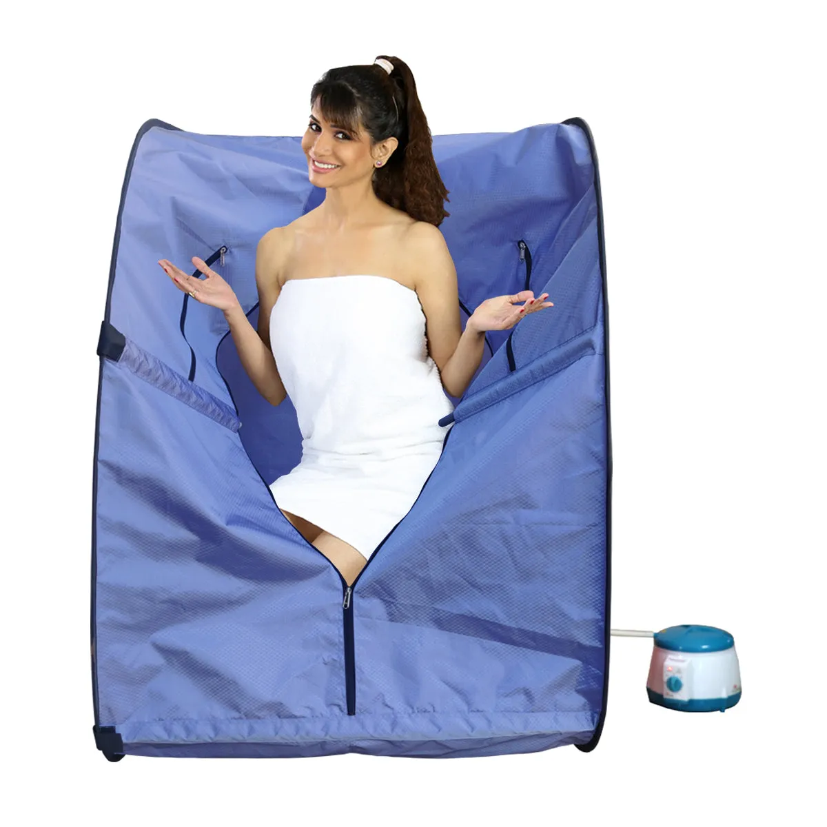 Kawachi Portable Steam Sauna Bath for Health and Beauty Spa at Home Light Violet