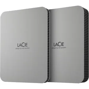 LaCie Mobile Drive Secure STLR2000400 2 TB Portable Hard Drive - 2.5" External - Space Gray - USB 3.2 (Gen 1) Type C