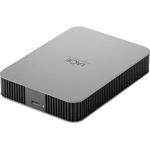 LaCie Mobile Drive Secure STLR2000400 2 TB Portable Hard Drive - 2.5" External - Space Gray - USB 3.2 (Gen 1) Type C