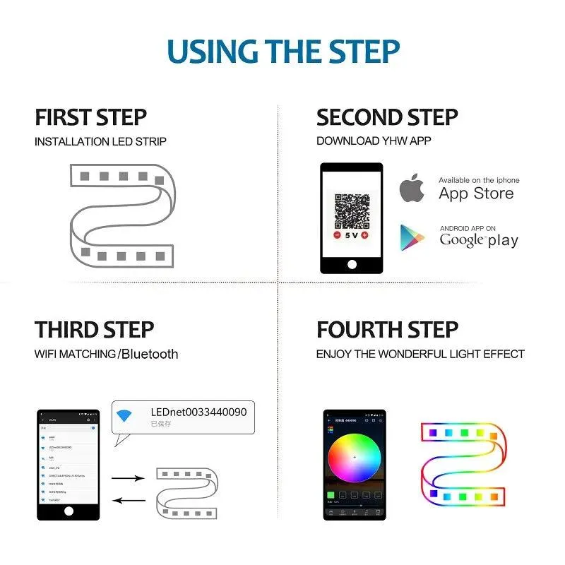 LED Strip Lights RGB APP Control Color Changing Lights
