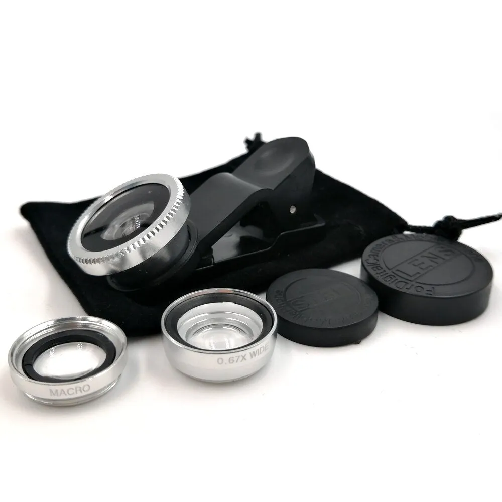 Macro Lens For Phone Lens 3 in 1 Cell Phone Magnifier Wide Angle Macro Fisheye Lens For Mobile Phones Lens For Macro Photography