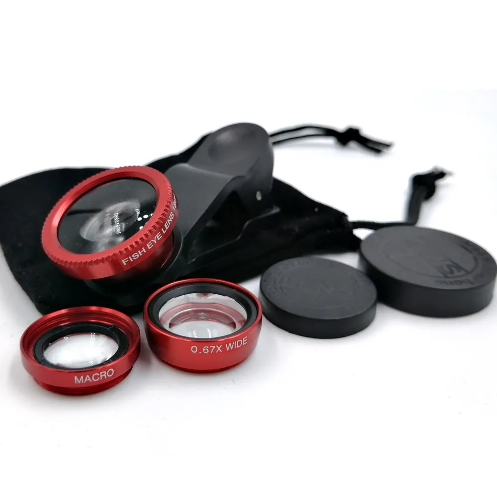 Macro Lens For Phone Lens 3 in 1 Cell Phone Magnifier Wide Angle Macro Fisheye Lens For Mobile Phones Lens For Macro Photography