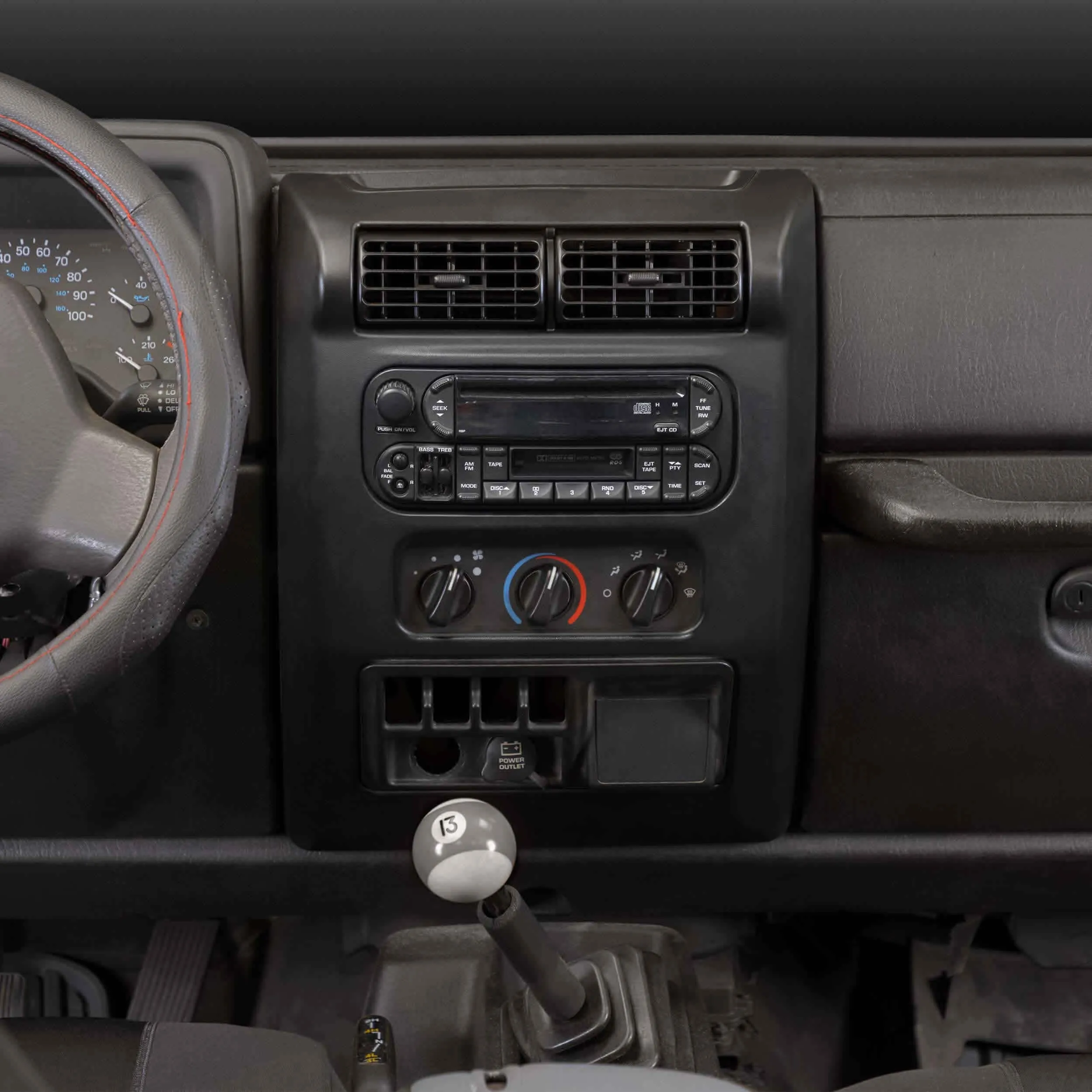 Metra 95-6541 Matte Black Double DIN Dash Kit for 2003-2006 Jeep Wrangler