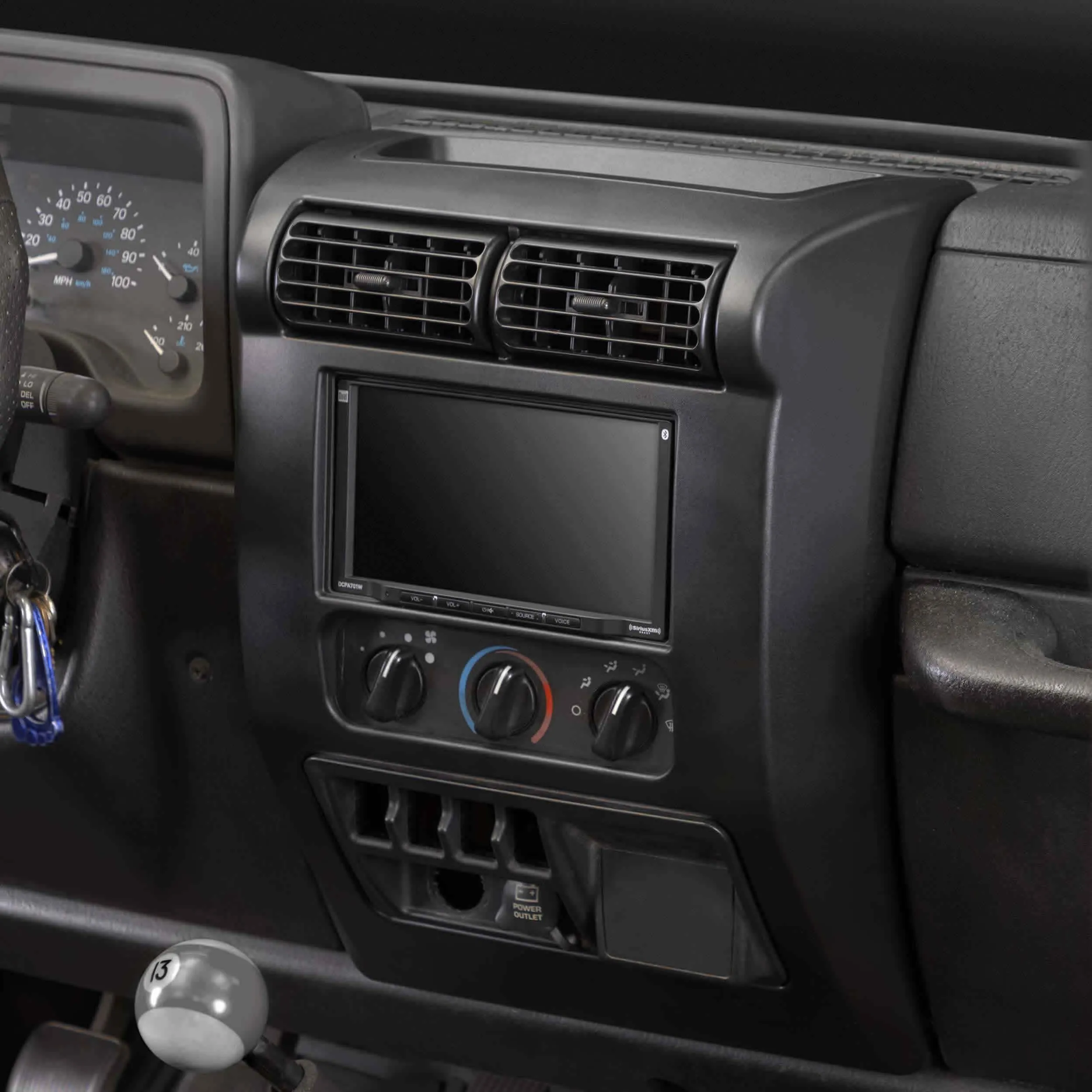 Metra 95-6541 Matte Black Double DIN Dash Kit for 2003-2006 Jeep Wrangler