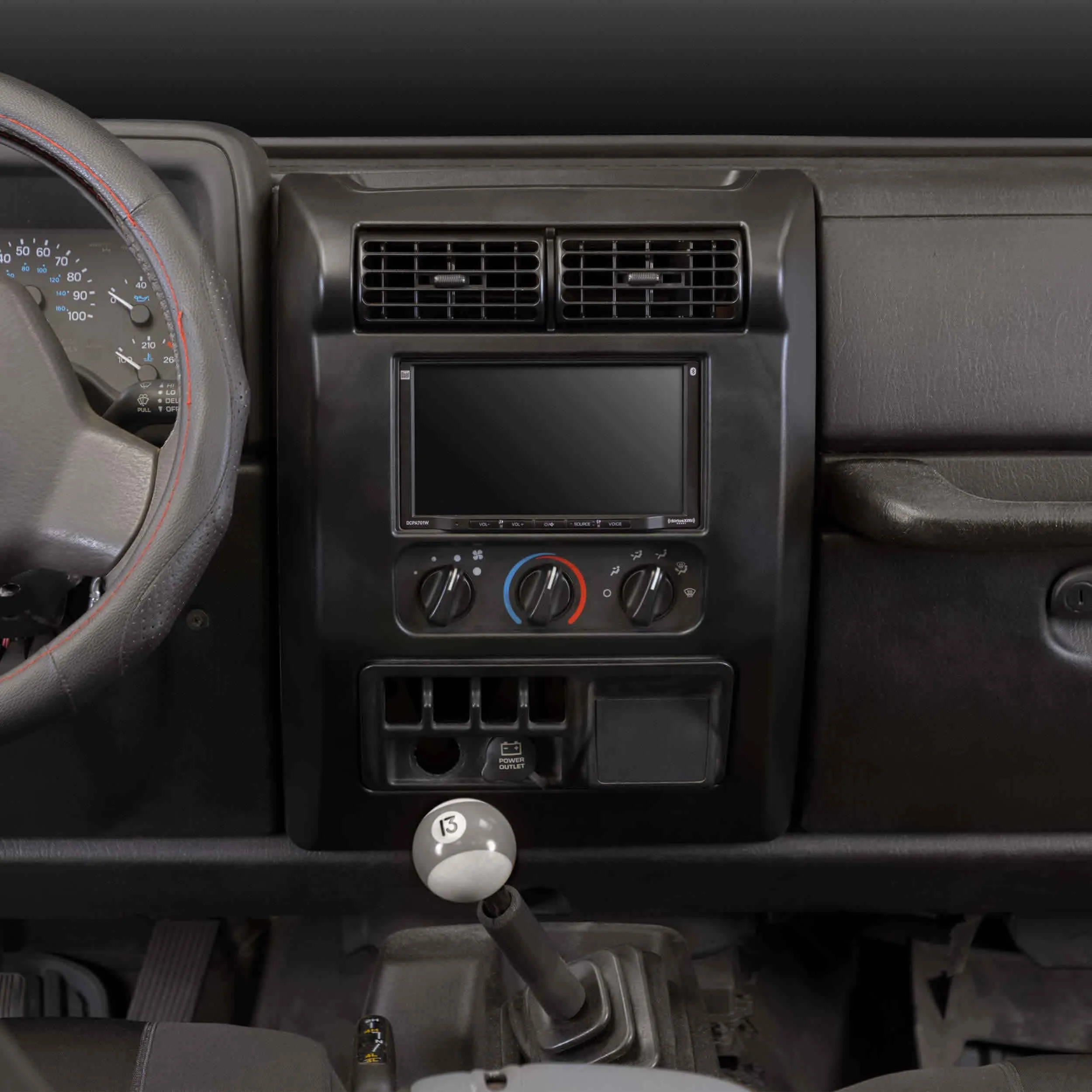 Metra 95-6541 Matte Black Double DIN Dash Kit for 2003-2006 Jeep Wrangler