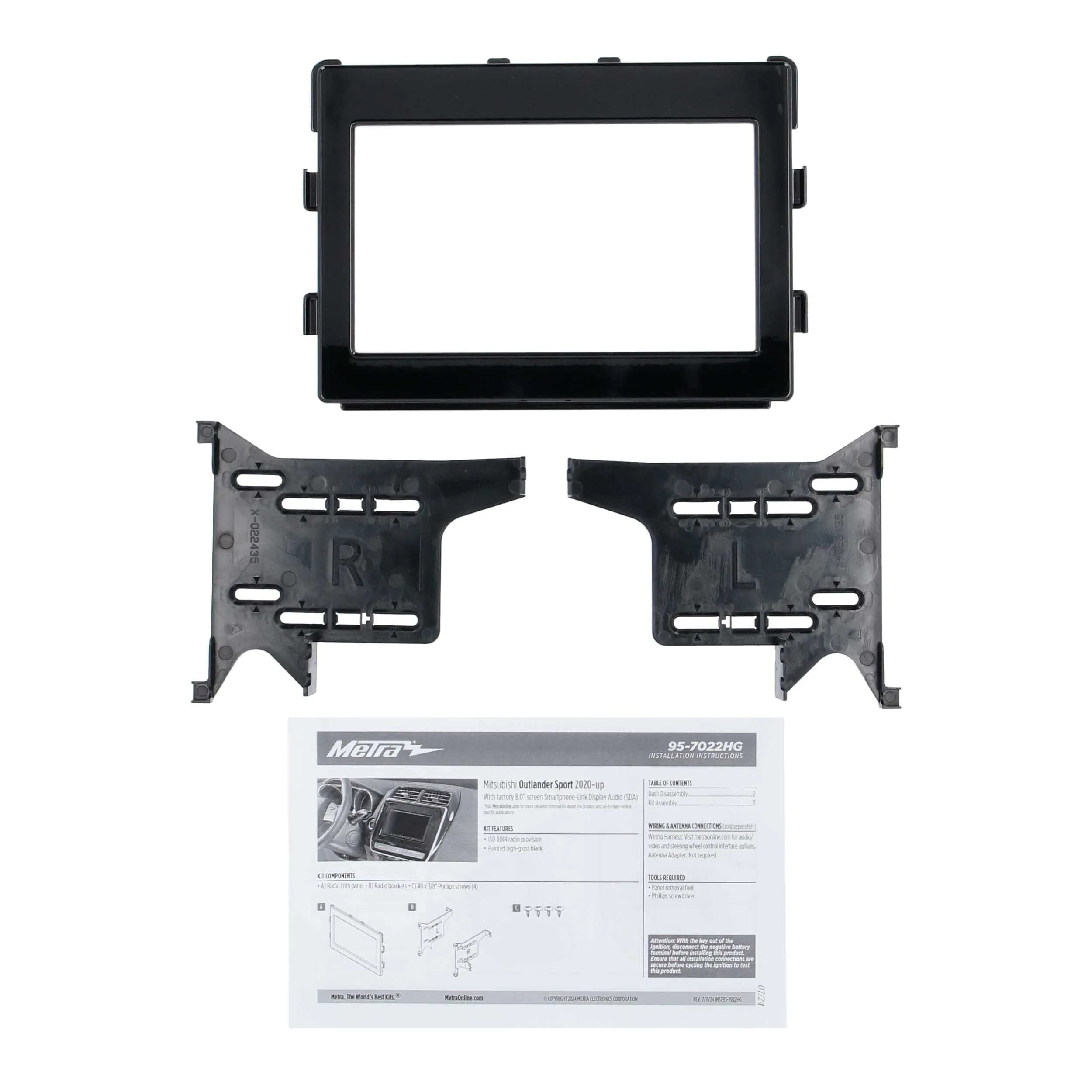 Metra 95-7022HG Double DIN Stereo Install Dash Kit for Select Mitsubishi Outlander Sport 2020-Up