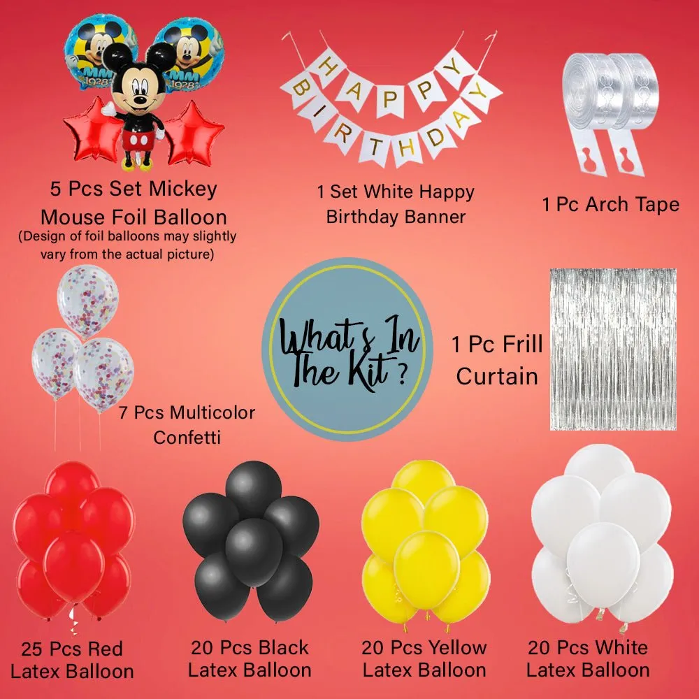 Mickey Mouse Birthday Decoration Kit 100 Pcs - Bday Decoration