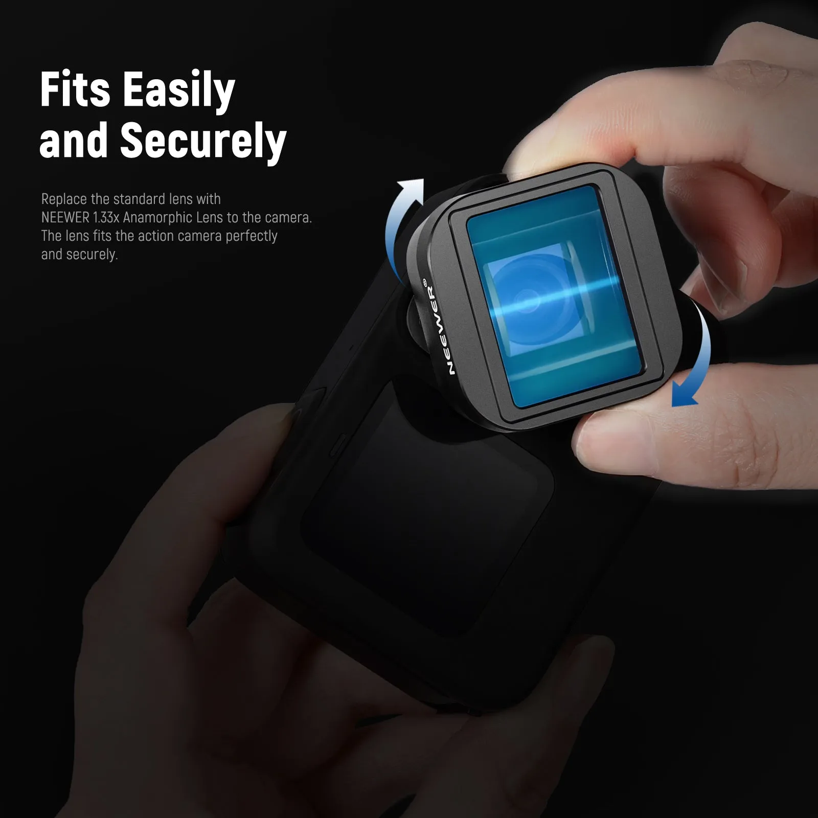 NEEWER 1.33x Anamorphic Lens Compatible with GoPro Hero 12/11/10/9