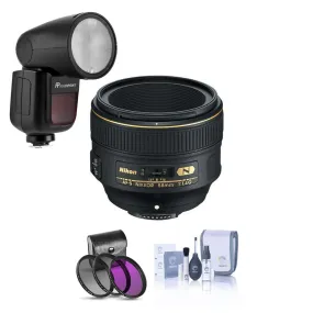 Nikon AF-S NIKKOR 58mm f/1.4G Lens   FP Zoom Li-on X R2 Flash   Lens Kit