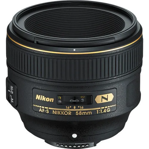 Nikon AF-S NIKKOR 58mm f/1.4G Lens   FP Zoom Li-on X R2 Flash   Lens Kit