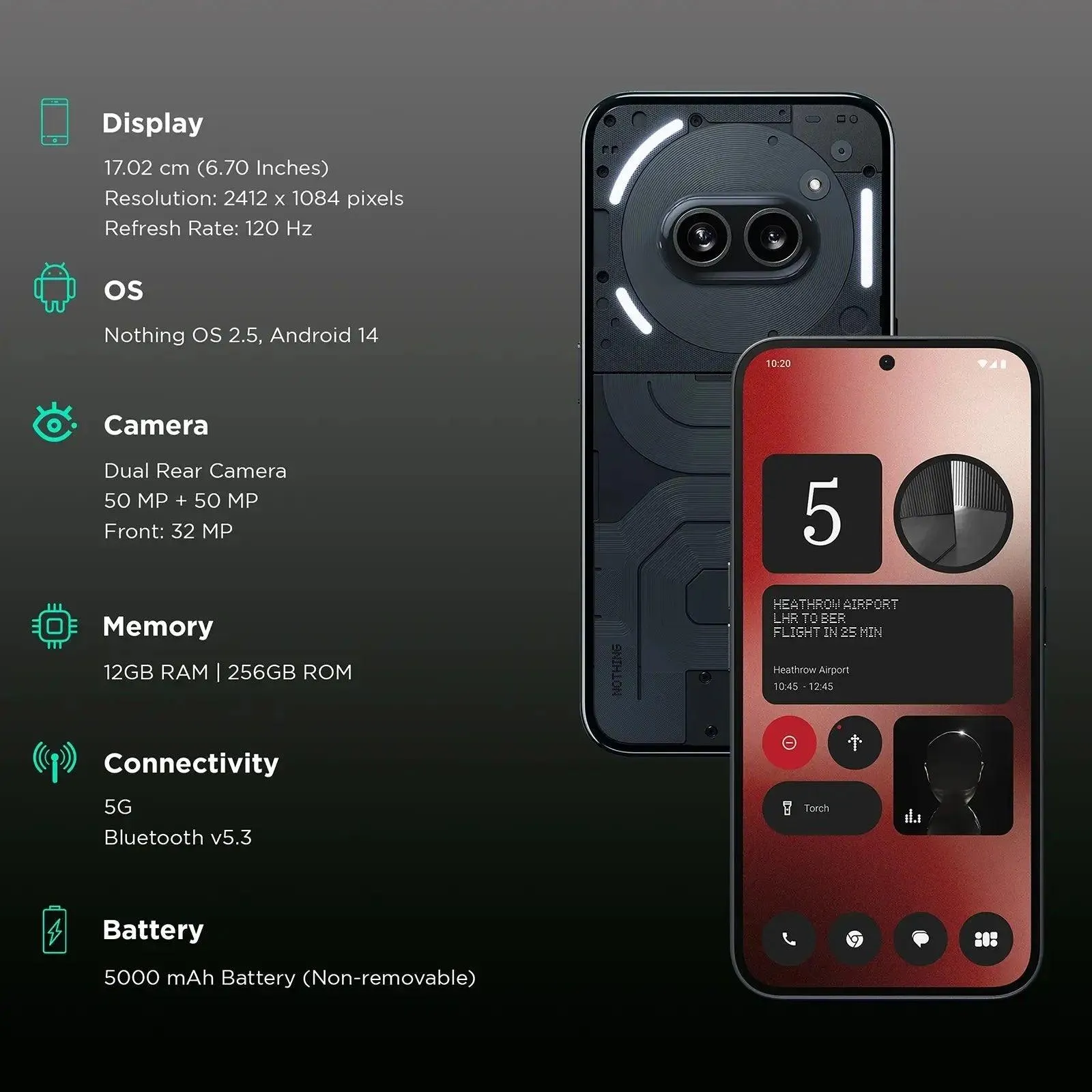 Nothing Phone(2a) dual nano sim 5G (12G Ram)