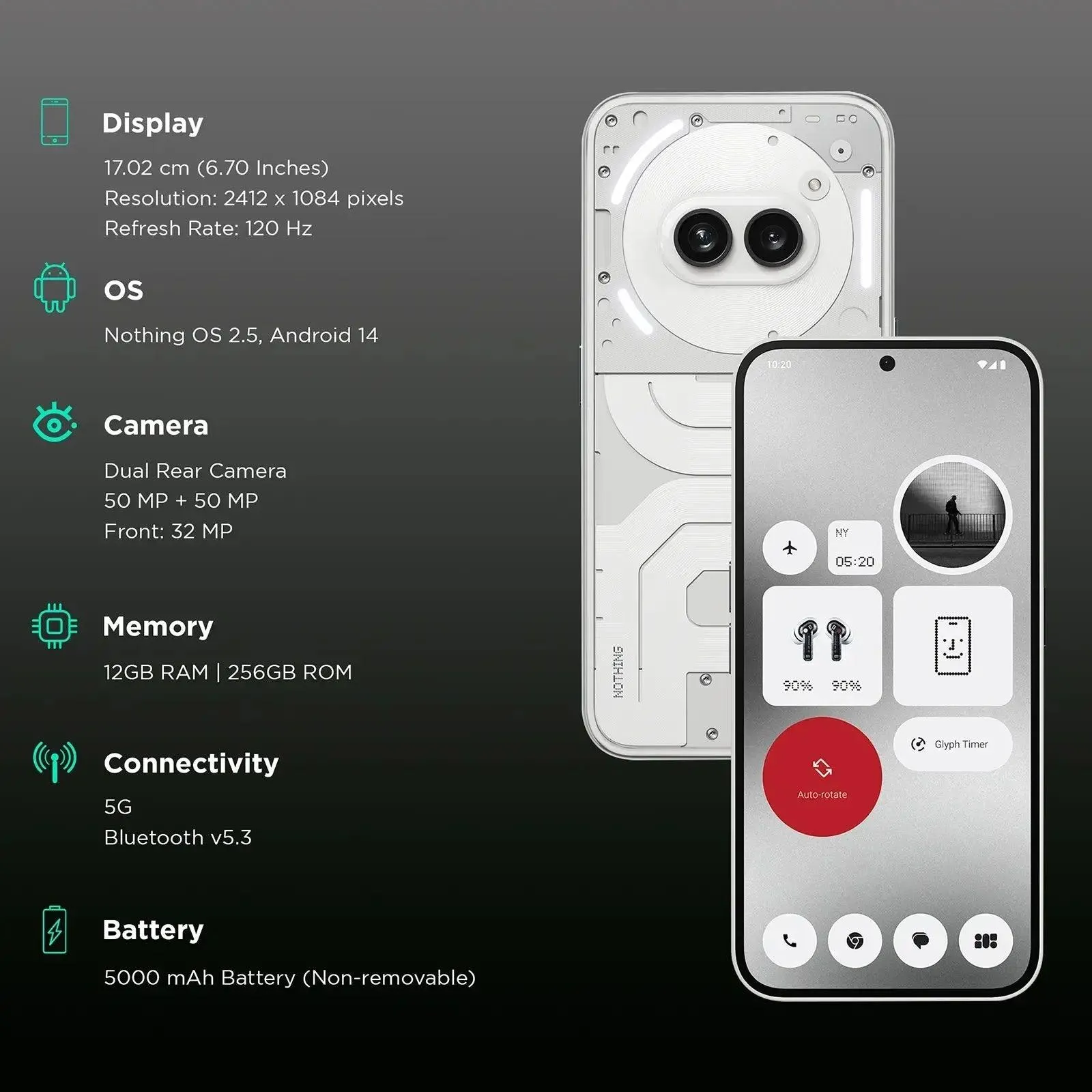 Nothing Phone(2a) dual nano sim 5G (12G Ram)