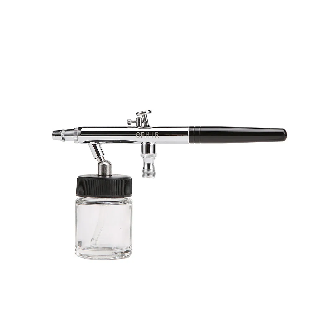 OPHIR 0.35mm Nozzle Dual-Action Airbrush Kit 12V DC Mini Airbrush Compressor for Hobby Model Painting Temporary Tattoo Body Art