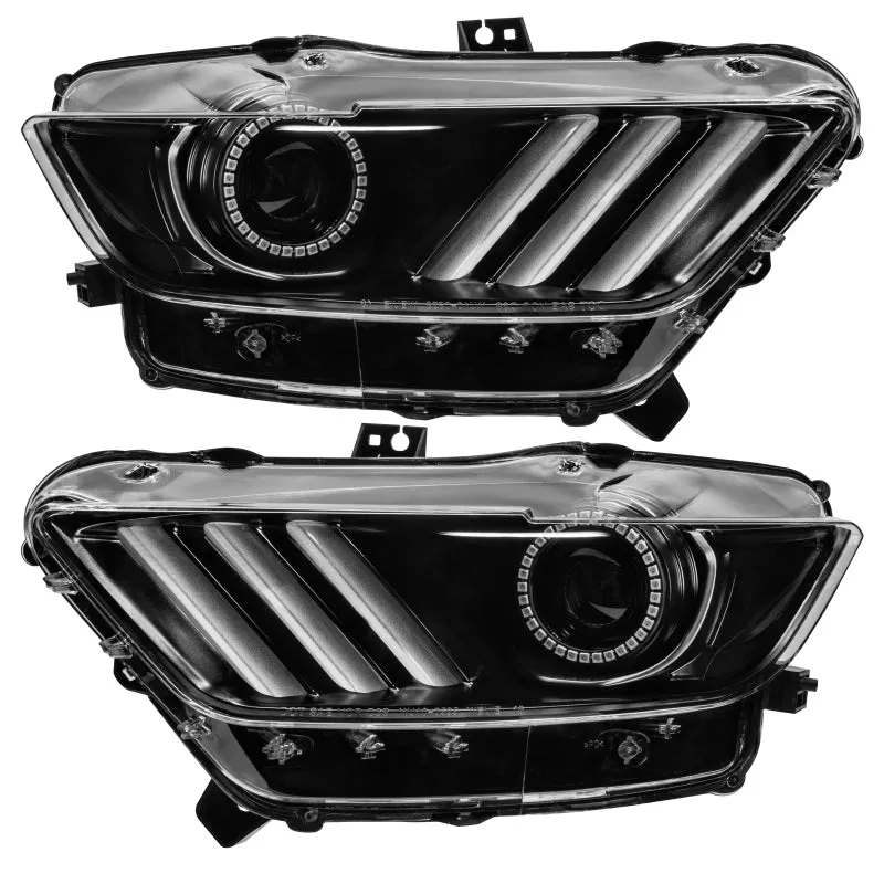 Oracle 15-17 Ford Mustang Dynamic RGB A Pre-Assembled Headlights - Black Edition - SEE WARRANTY