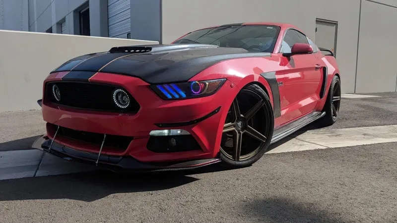 Oracle 15-17 Ford Mustang Dynamic RGB A Pre-Assembled Headlights - Black Edition - SEE WARRANTY