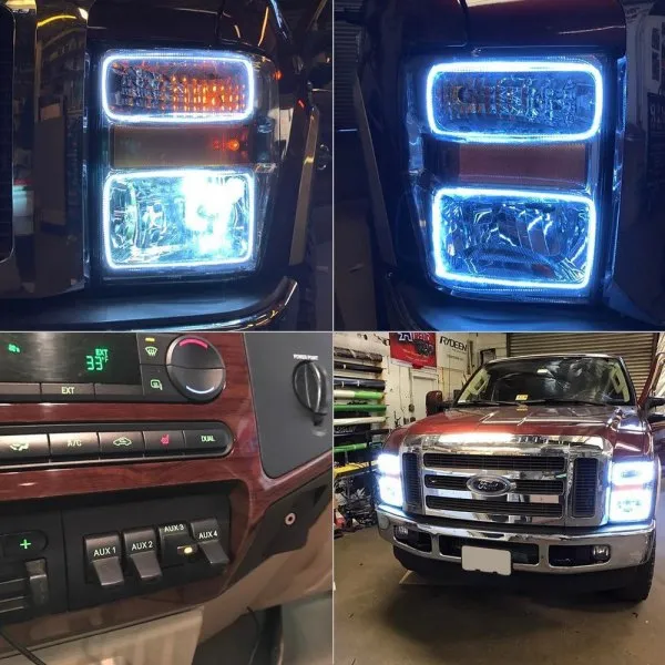 Oracle LED Headlight Halo Rings Ford F250/F350 Super Duty (2008-2010) Multicolored RGB