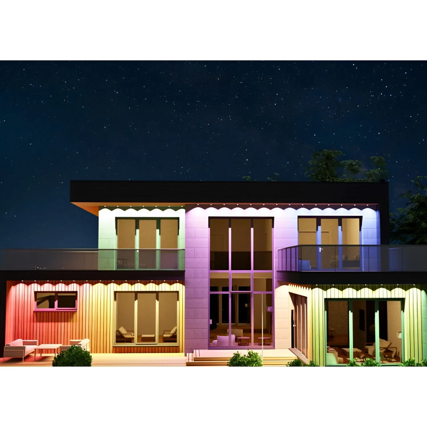 Permanent LED Outdoor Light, 100ft, Linkable, Bluetooth & Wi-Fi Compatible, 8100 Lumens