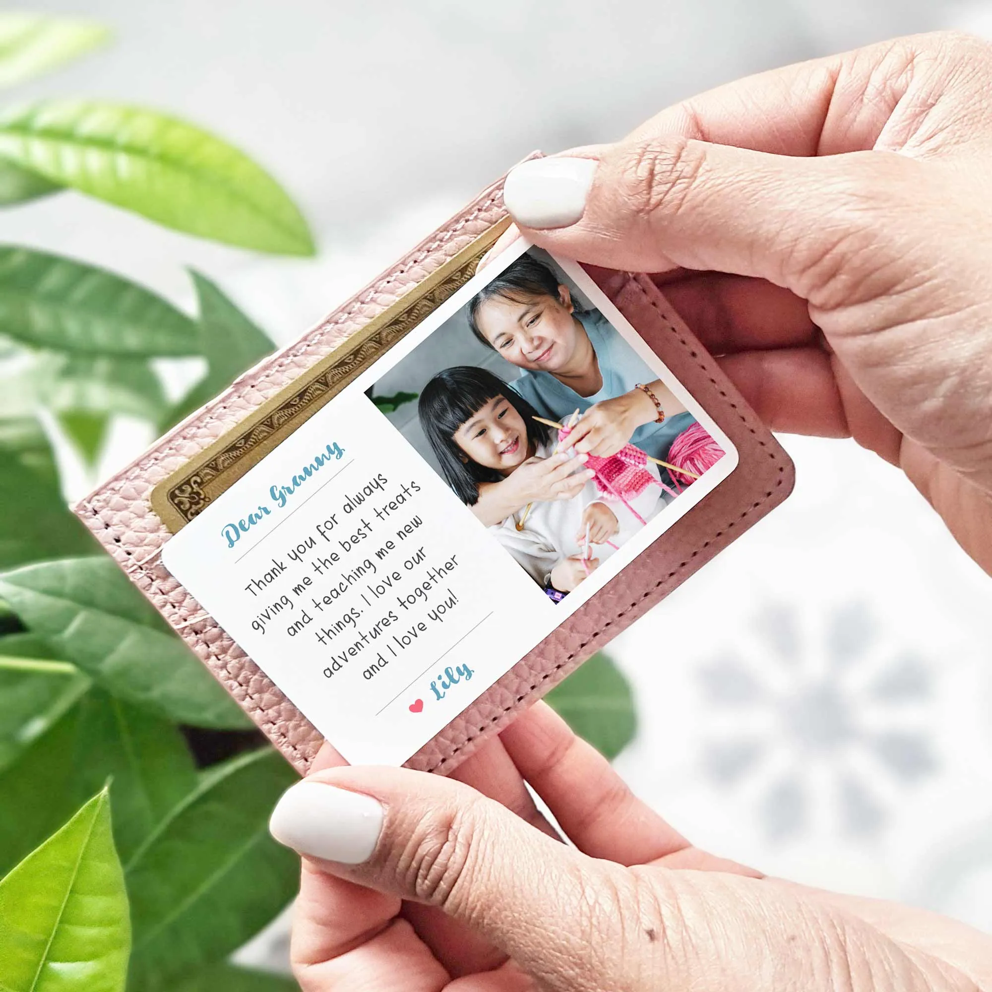Personalised Metal Wallet Card For Grandma